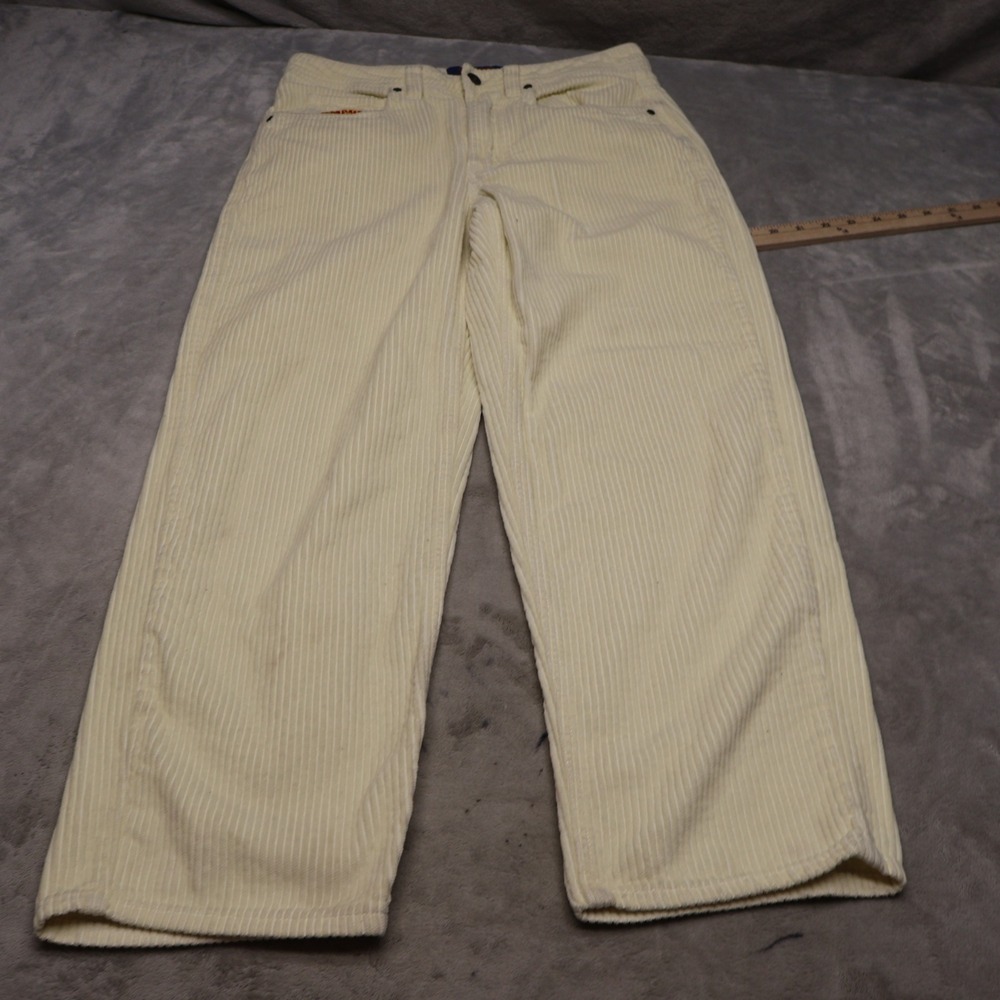 Empyre Relax‎ Pants Mens 28x29 Cream Corduroy Wide Leg Baggy Loose Skate Casual